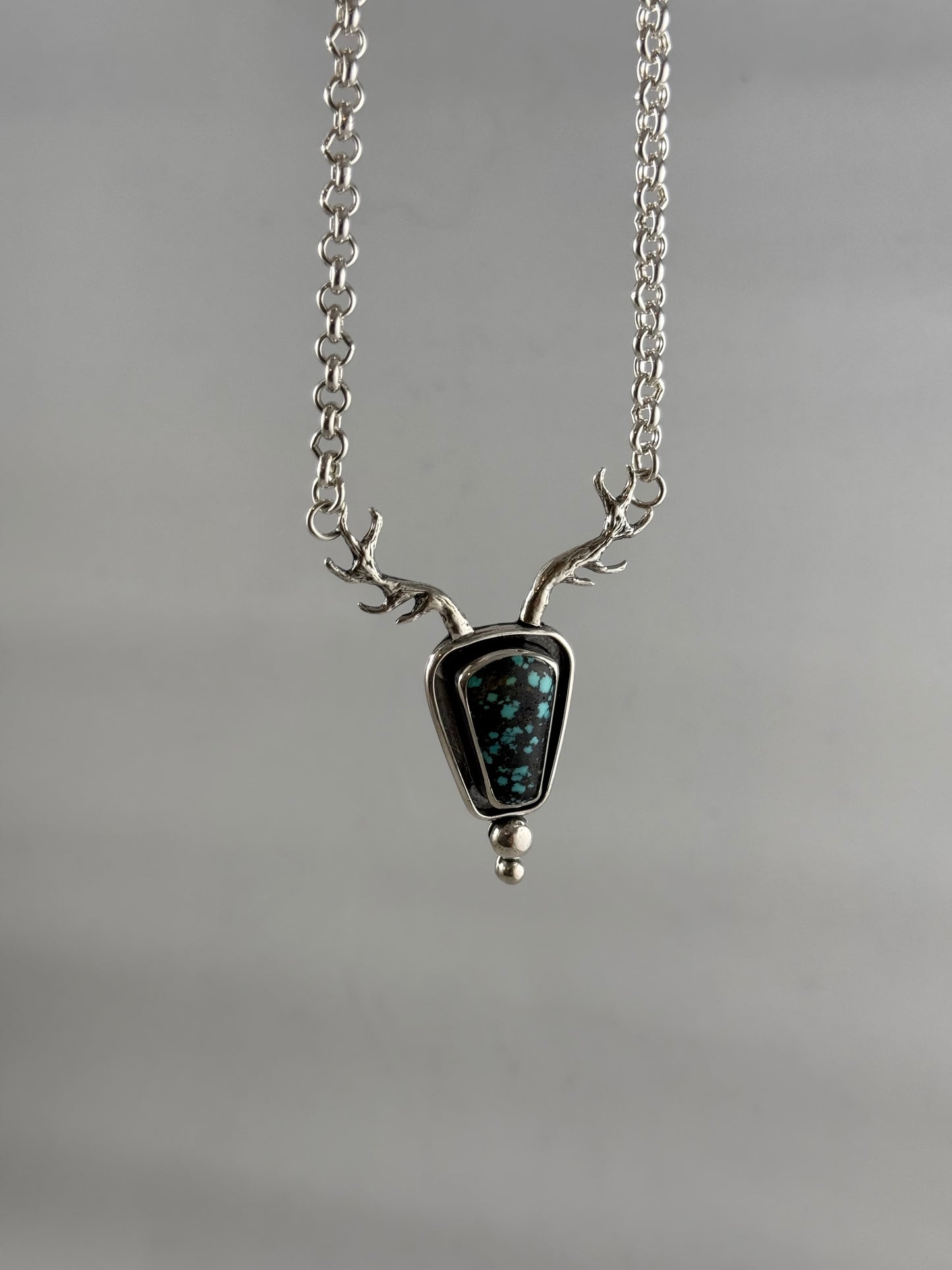 Hubei Turquoise Red Stag Necklace