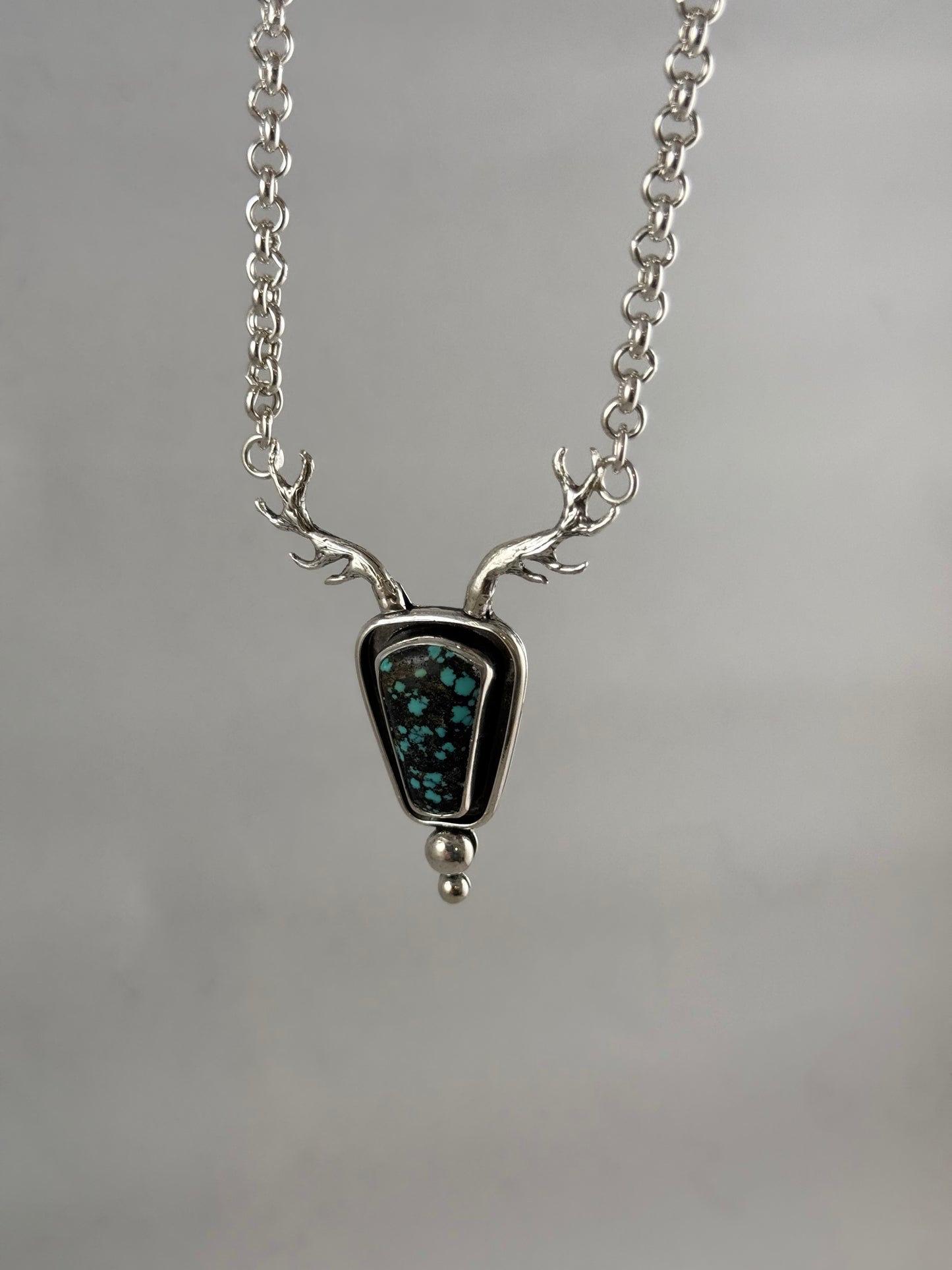 Hubei Turquoise Red Stag Necklace