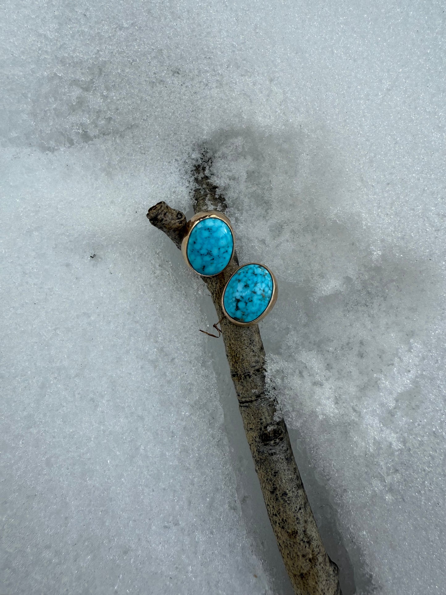 Kingman Turquoise & Gold Fill Studs