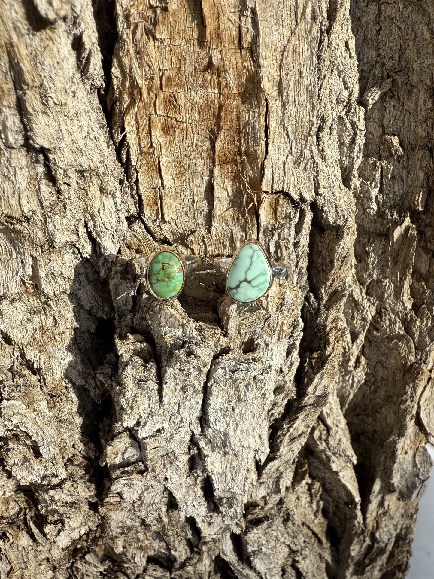 Candelaria Hills Variscite Gold/Sterling Ring Size 8