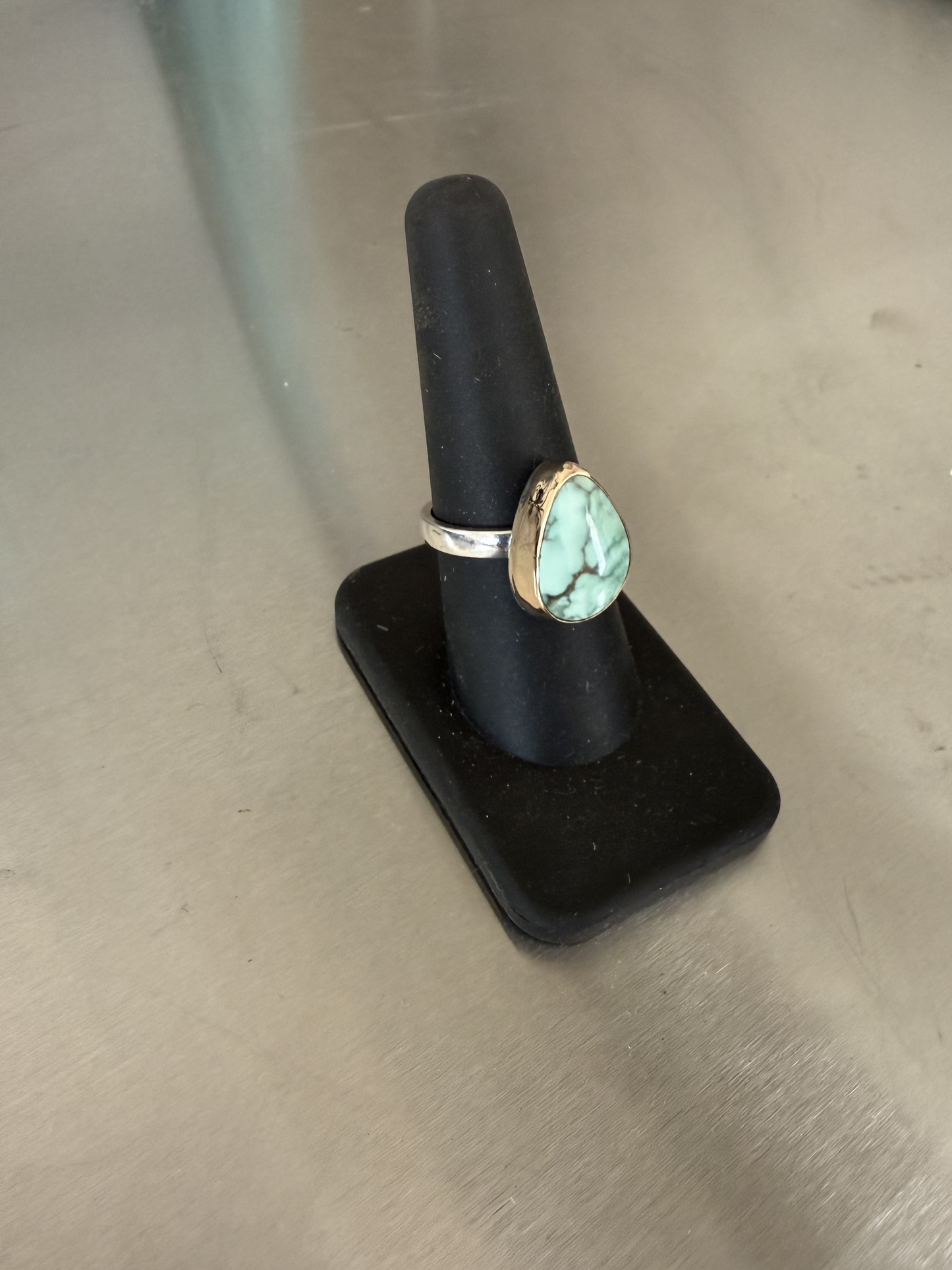 Candelaria Hills Variscite Gold/Sterling Ring Size 8