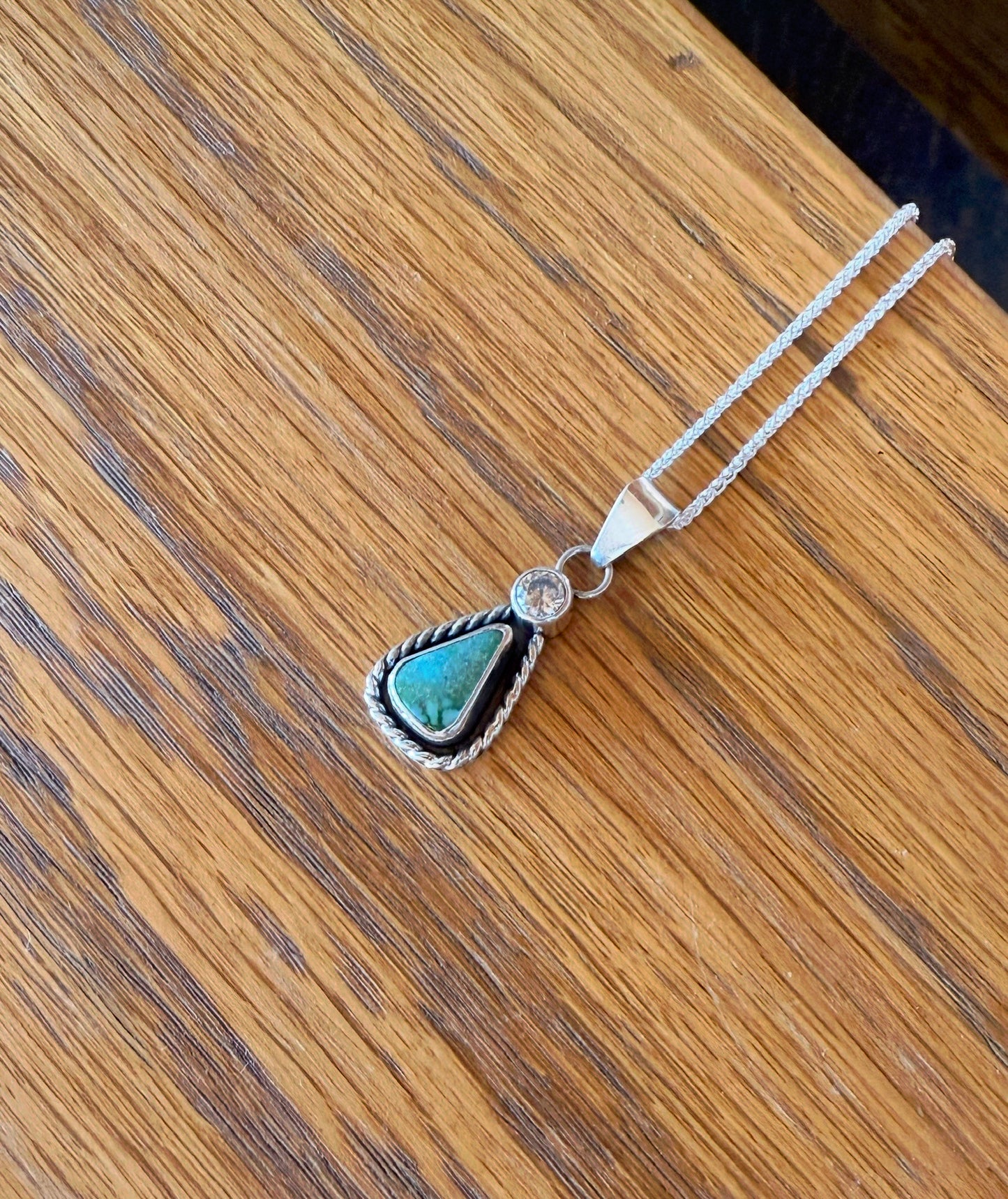 Turquoise Mountain & Cubic Zirconia Pendant