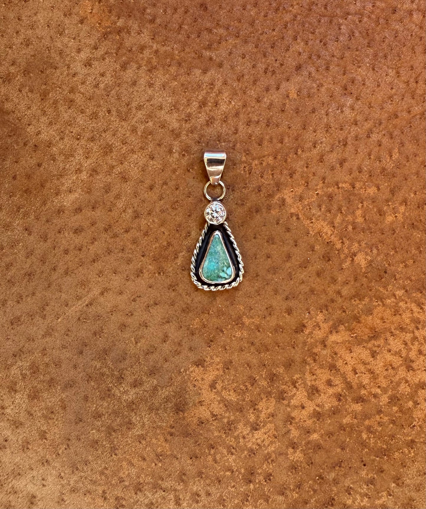 Turquoise Mountain & Cubic Zirconia Pendant