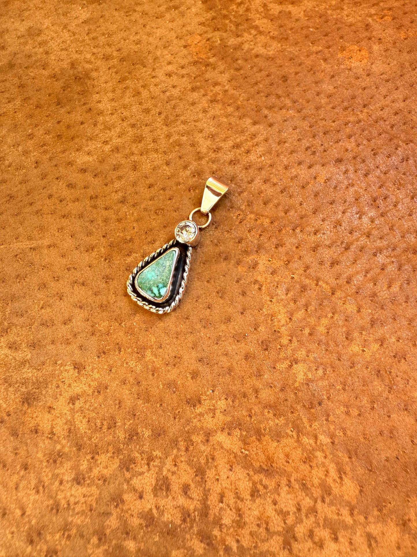 Turquoise Mountain & Cubic Zirconia Pendant