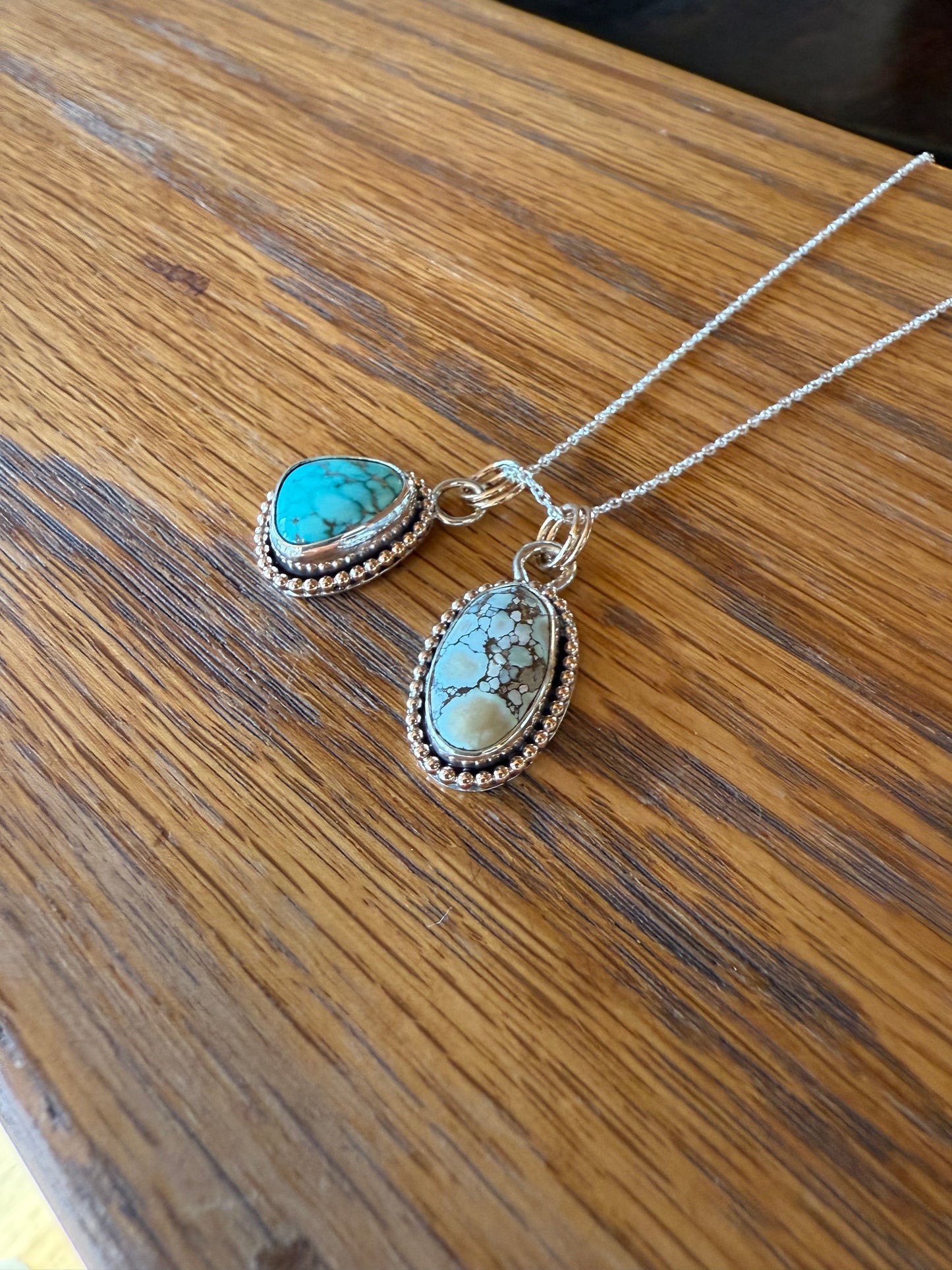 Gold Fill & Sterling Silver Treasure Mountain Turquoise Pendant
