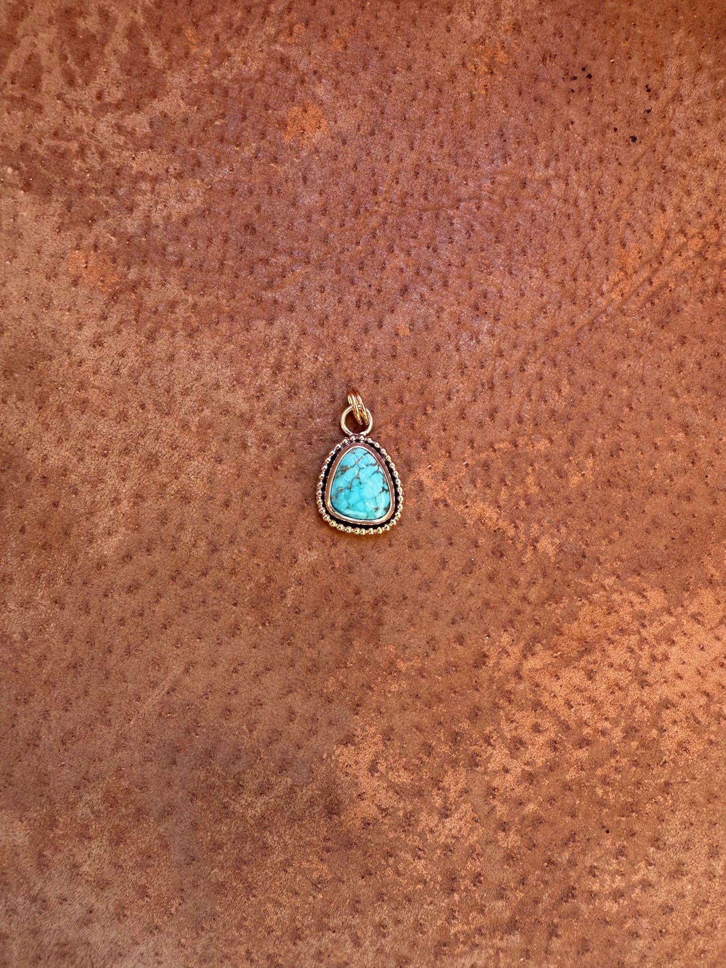 Gold Fill & Sterling Silver Carico Lake Turquoise Pendant