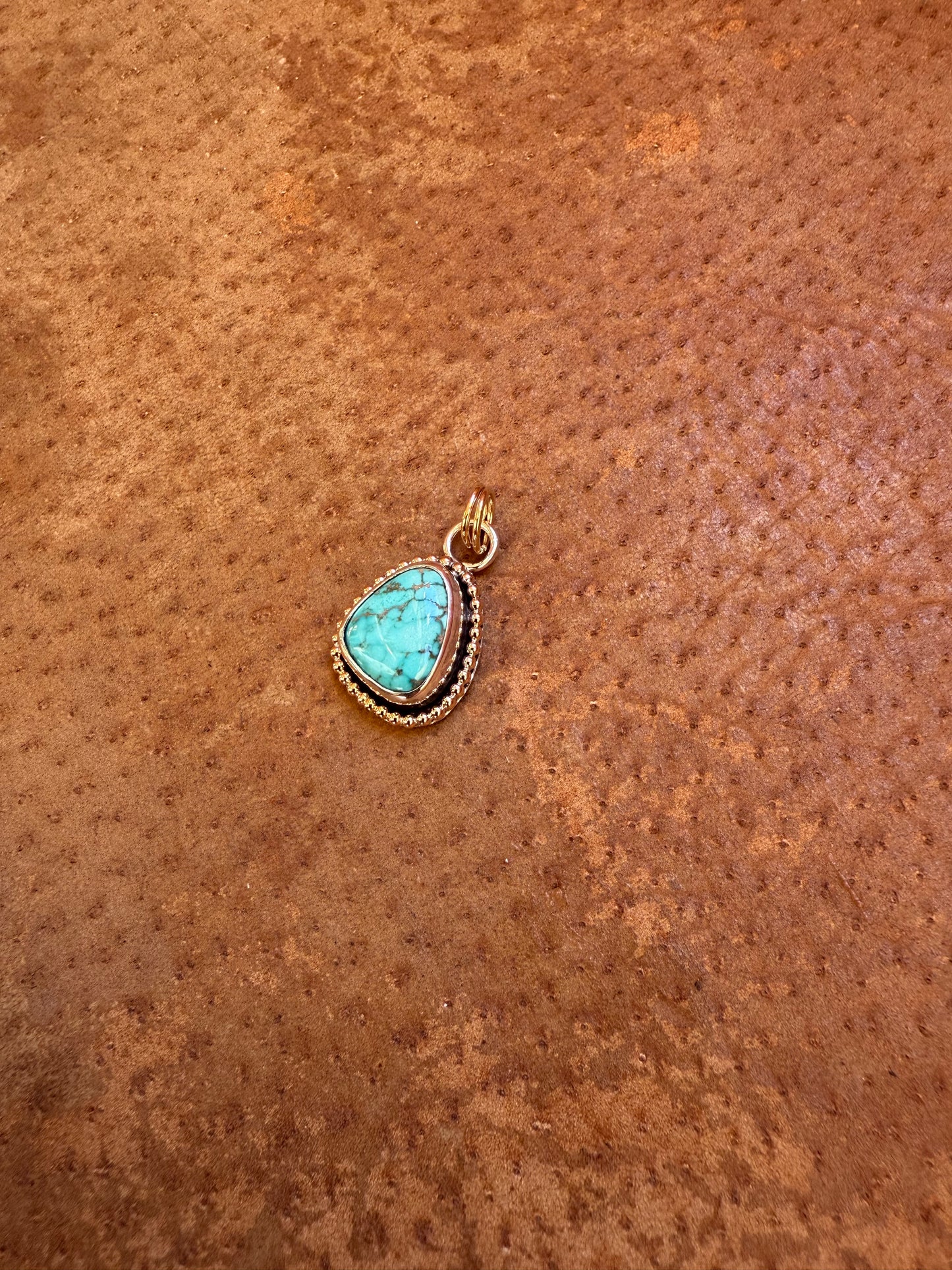 Gold Fill & Sterling Silver Carico Lake Turquoise Pendant