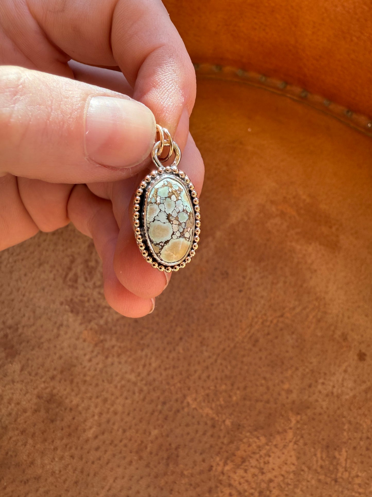 Gold Fill & Sterling Silver Treasure Mountain Turquoise Pendant