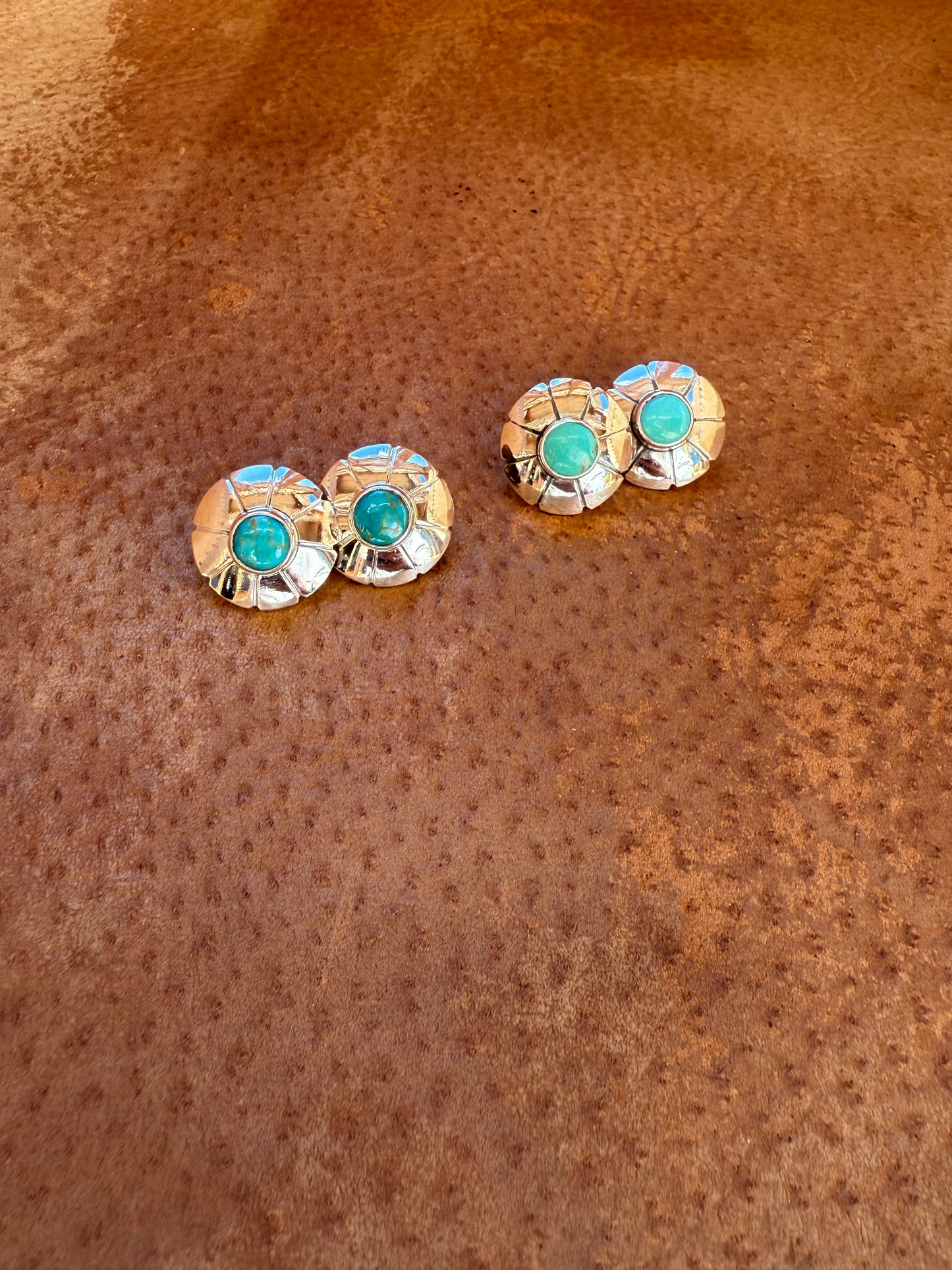 Sonoran Gem Turquoise & Sterling Silver Flower Studs