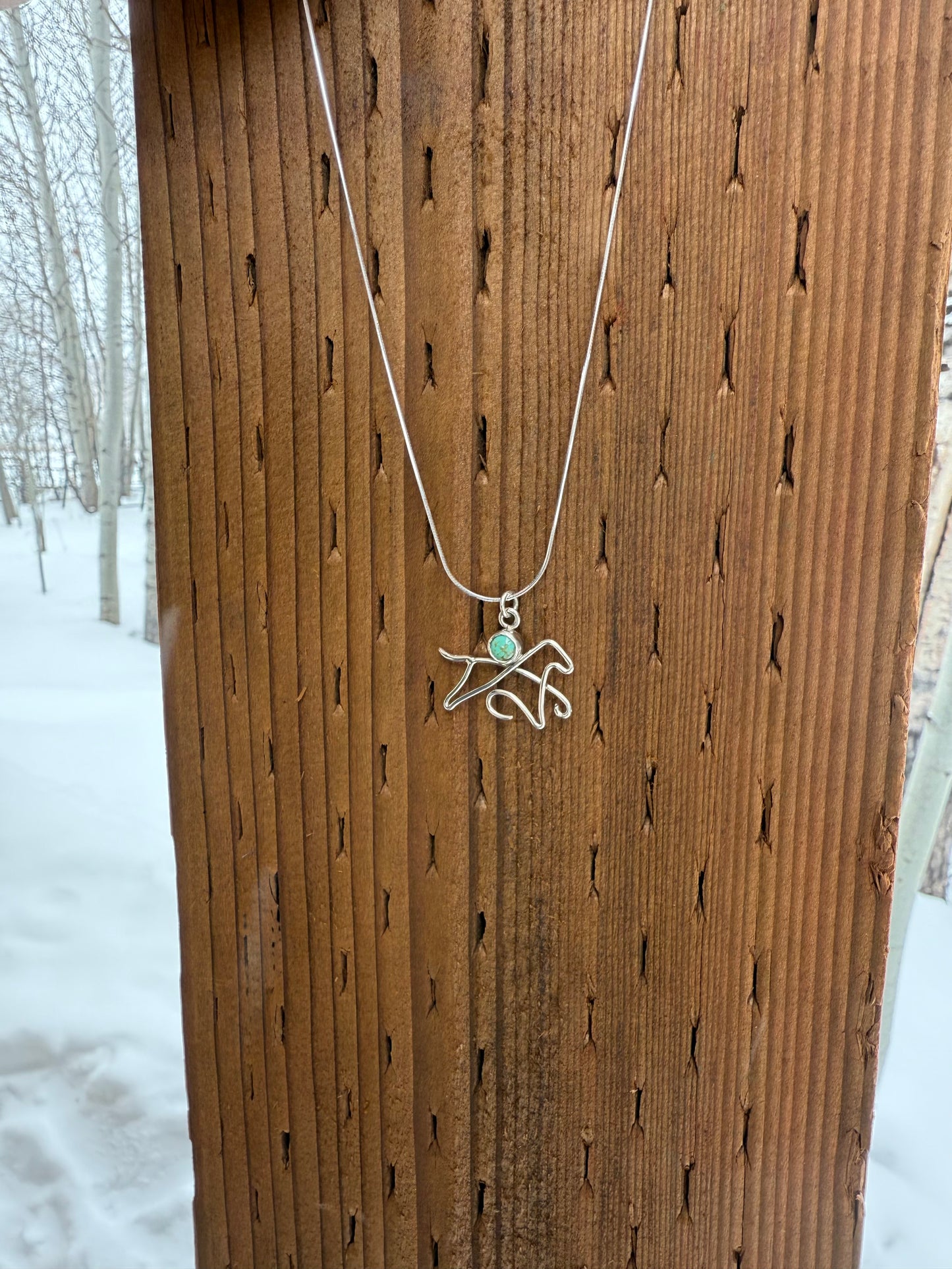 Tyrone Turquoise Running Horse Necklace