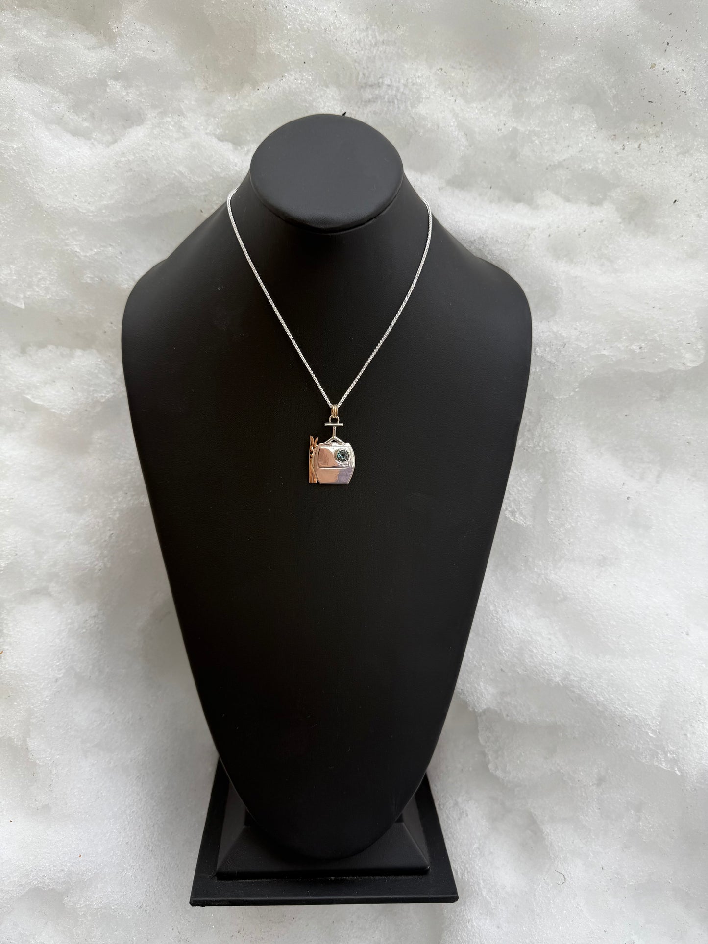 14K Gold Fill & Sterling Silver Azotic Topaz Gondola Pendant
