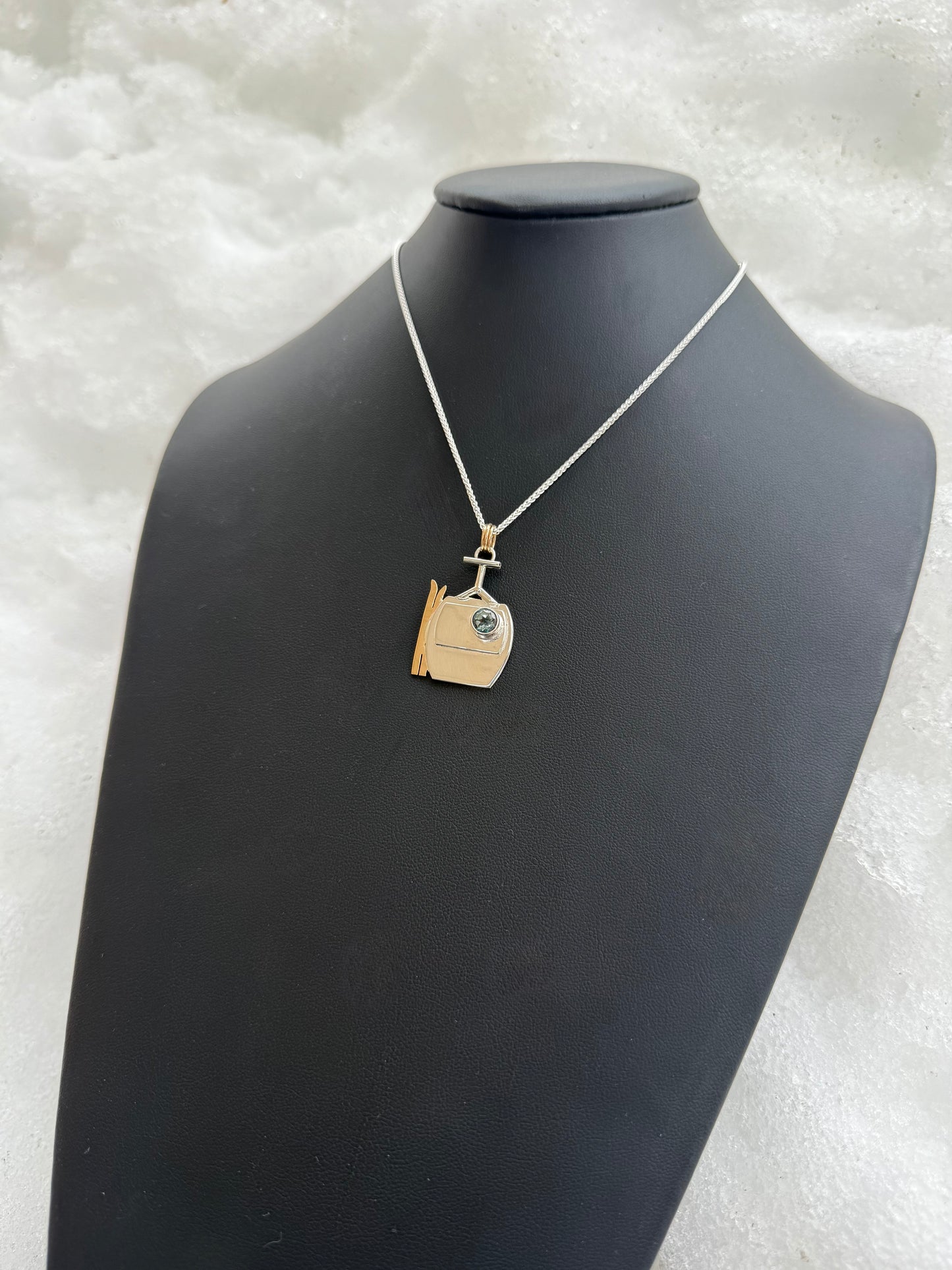 14K Gold Fill & Sterling Silver Azotic Topaz Gondola Pendant