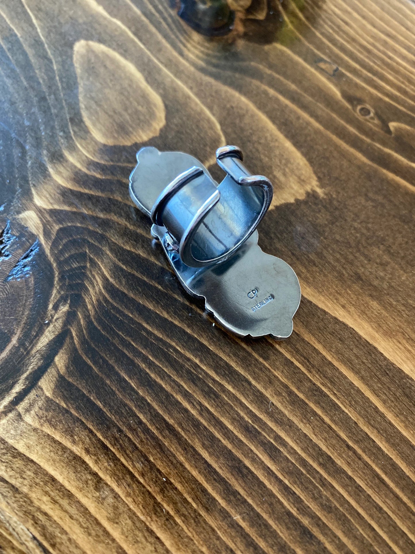 Turquoise & Lapis Sterling Silver Adjustable Ring