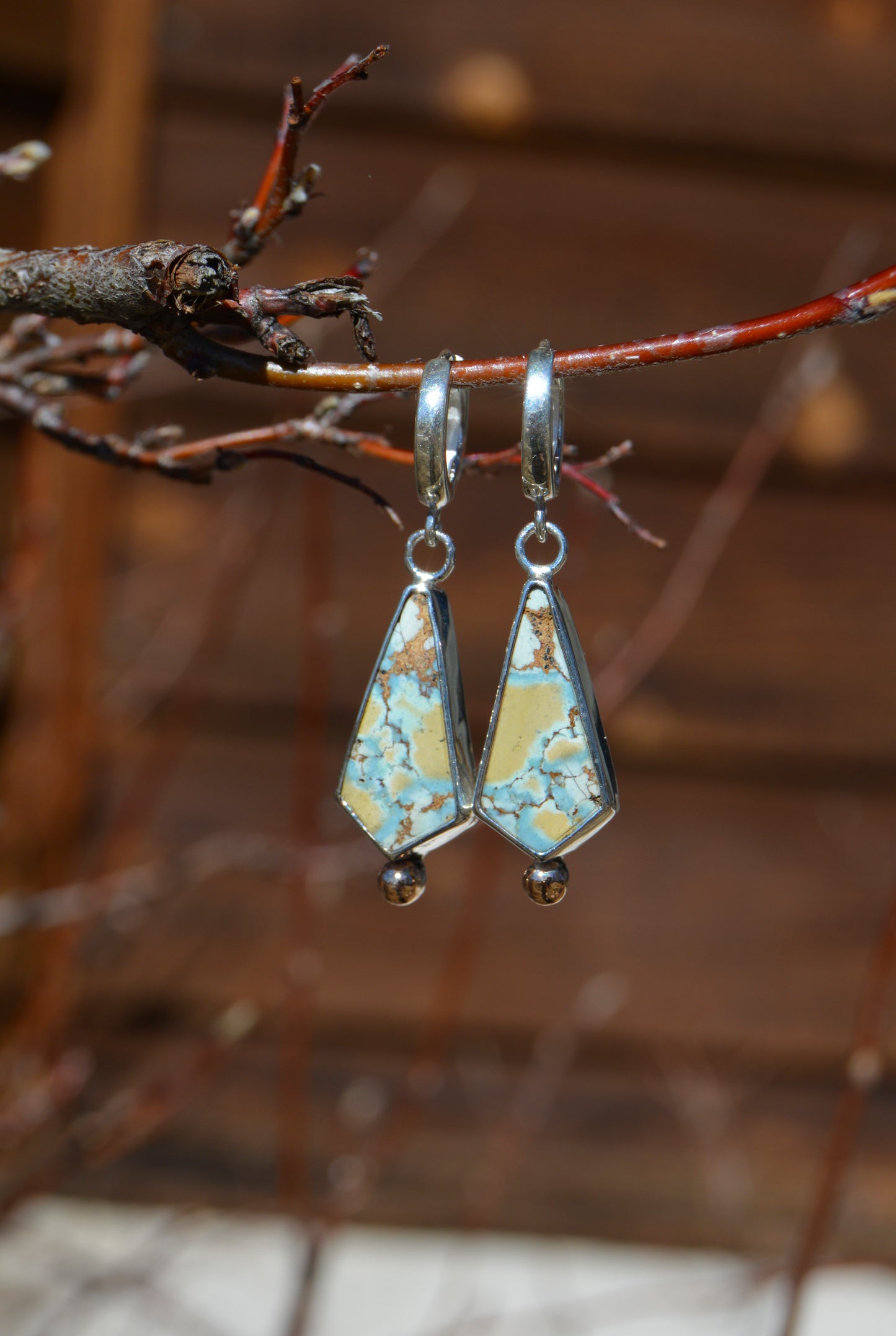 Hubei Turquoise Huggie Hoops