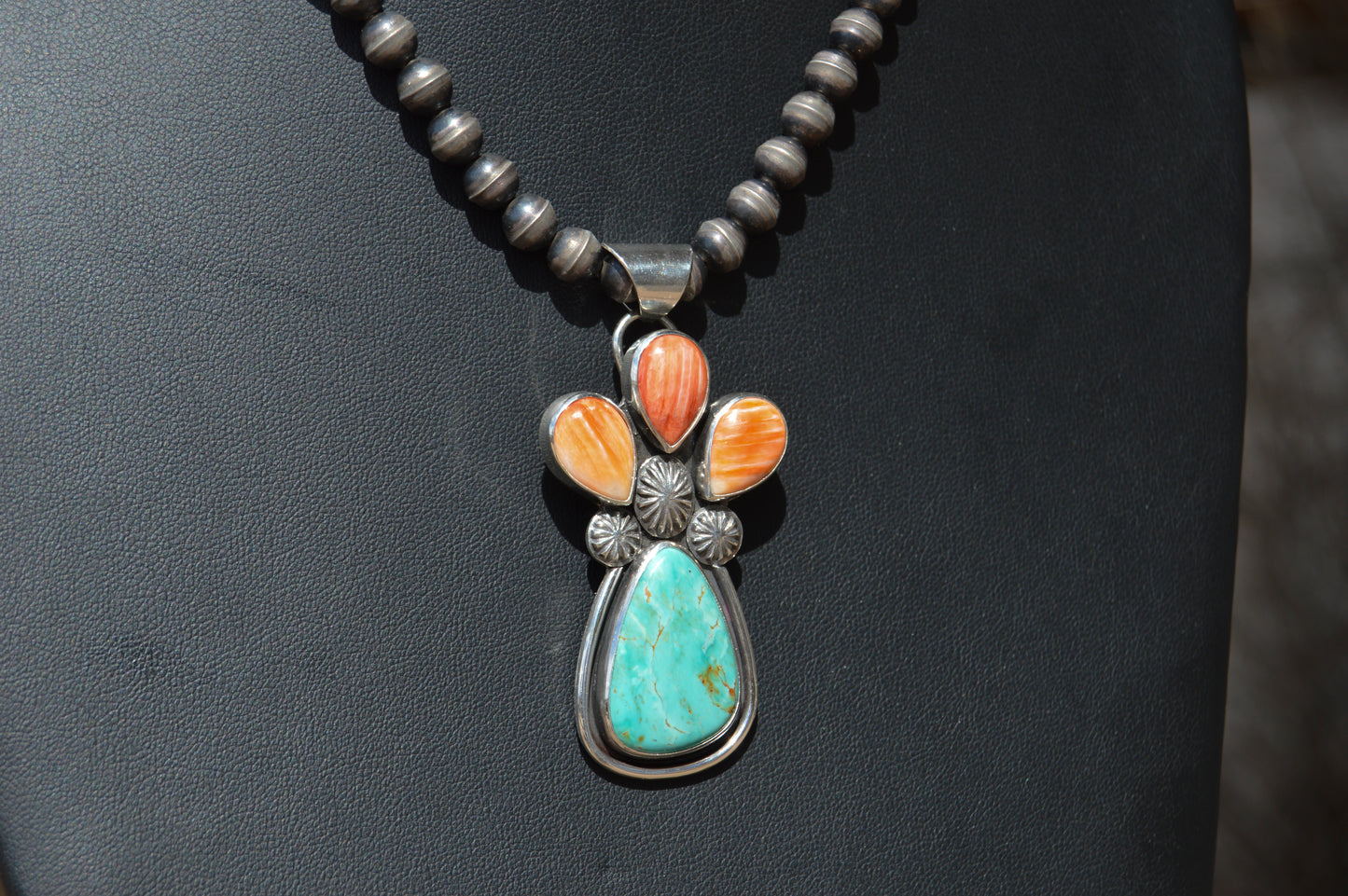 Chilean Turquoise & Spiny Oyster Pin/Pendant