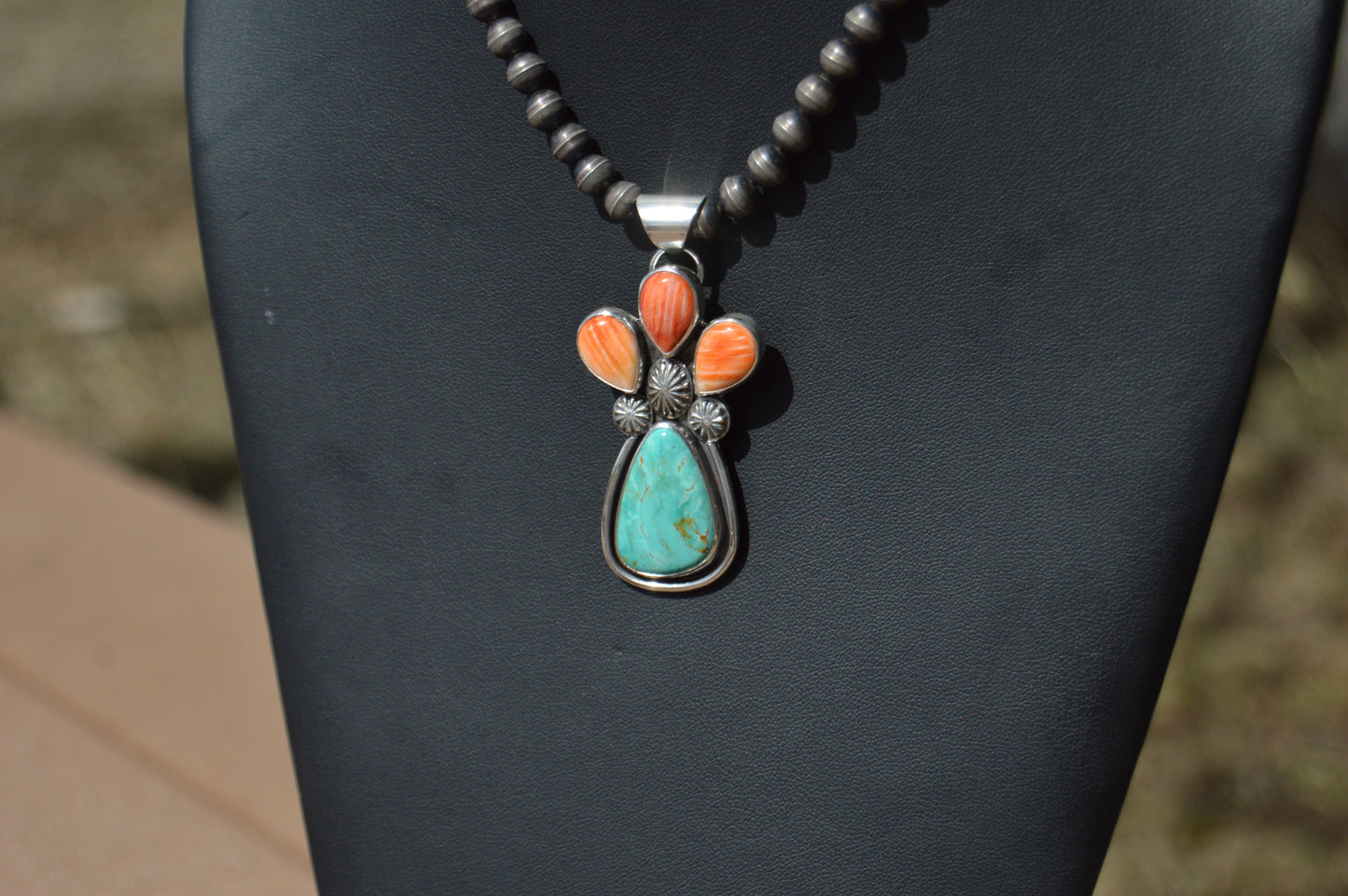 Chilean Turquoise & Spiny Oyster Pin/Pendant