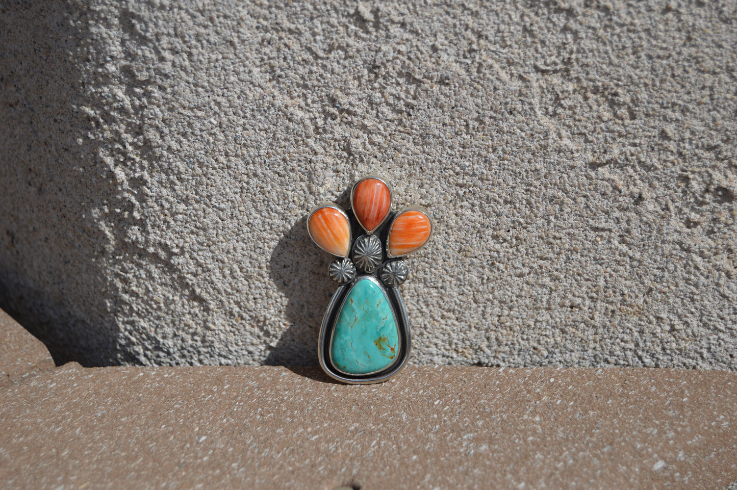 Chilean Turquoise & Spiny Oyster Pin/Pendant