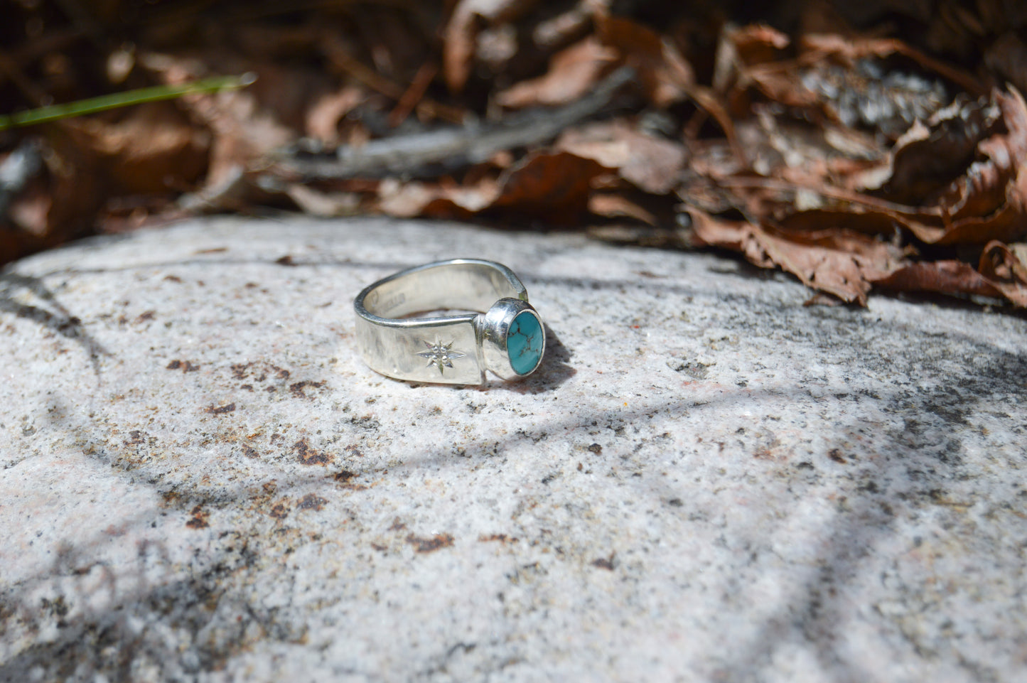 Carico Lake Turquoise & Diamonds Ring - Size 9