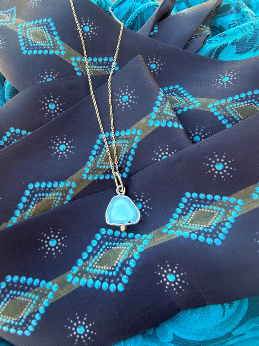 Gold & Silver Golden Hills Turquoise Slab Necklace