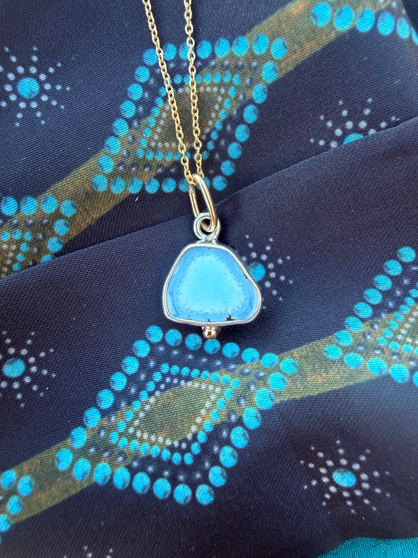 Gold & Silver Golden Hills Turquoise Slab Necklace