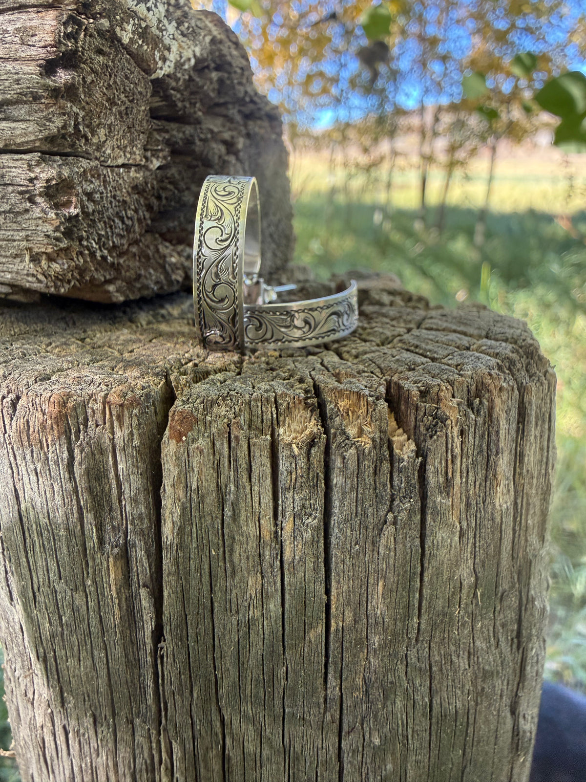 Sterling Engraved Hoop Earrings