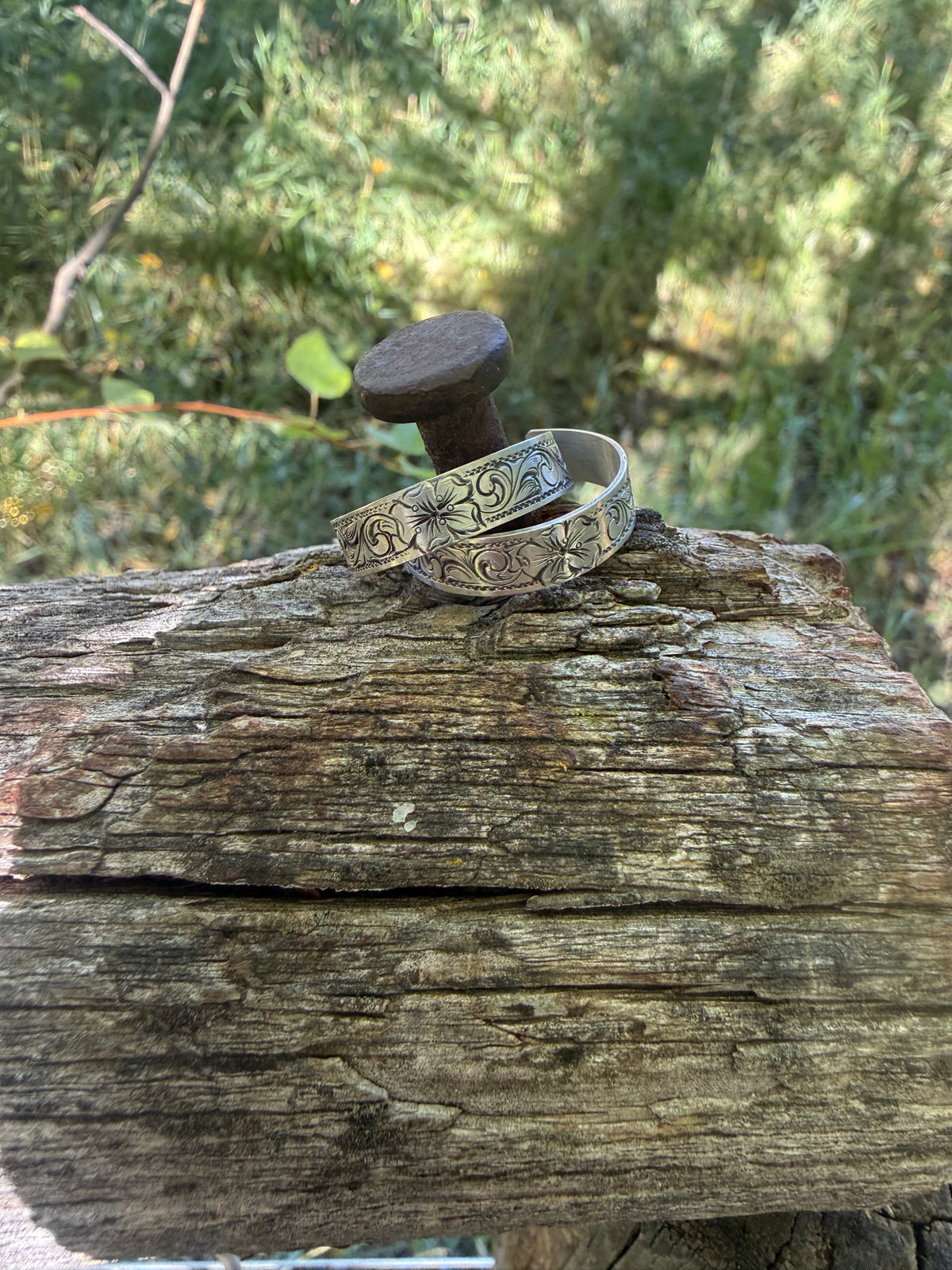 Sterling Engraved Hoop Earrings