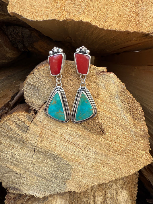 Rosarita & Kingman Turquoise Drop Earrings