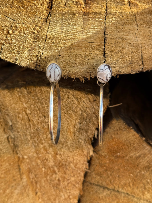 Wild Horse Sterling Hoops