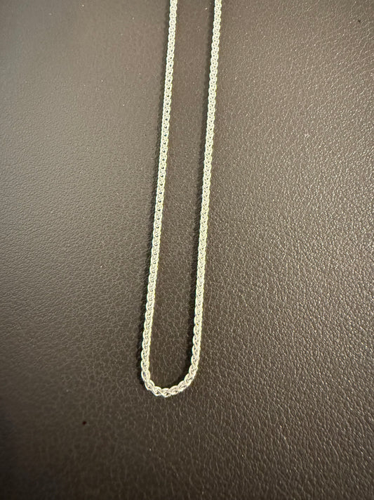 Sterling Silver Round Wheat Chain 1.3mm