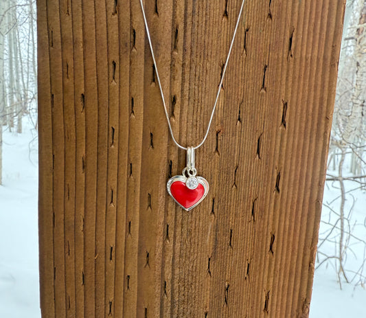 Rosarita Heart with Cubic Zirconia Drop Necklace