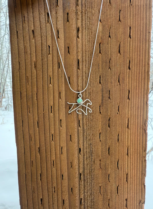 Tyrone Turquoise Running Horse Necklace