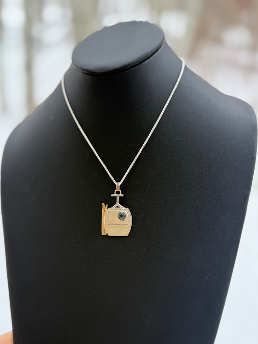14K Gold Fill & Sterling Silver Azotic Topaz Gondola Pendant