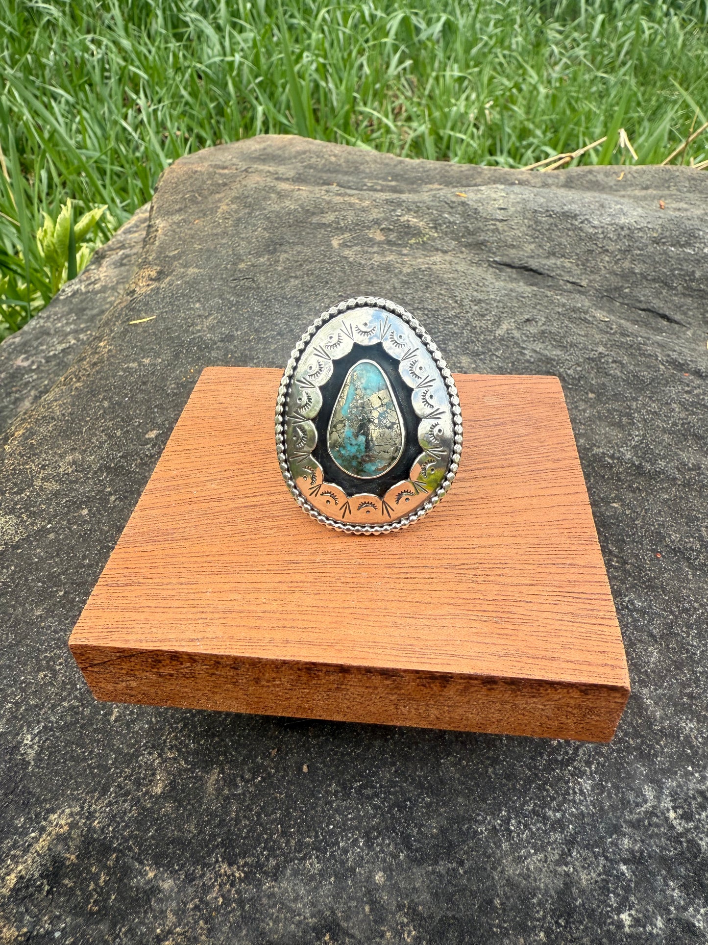 Bluebird Turquoise Shadowbox Ring