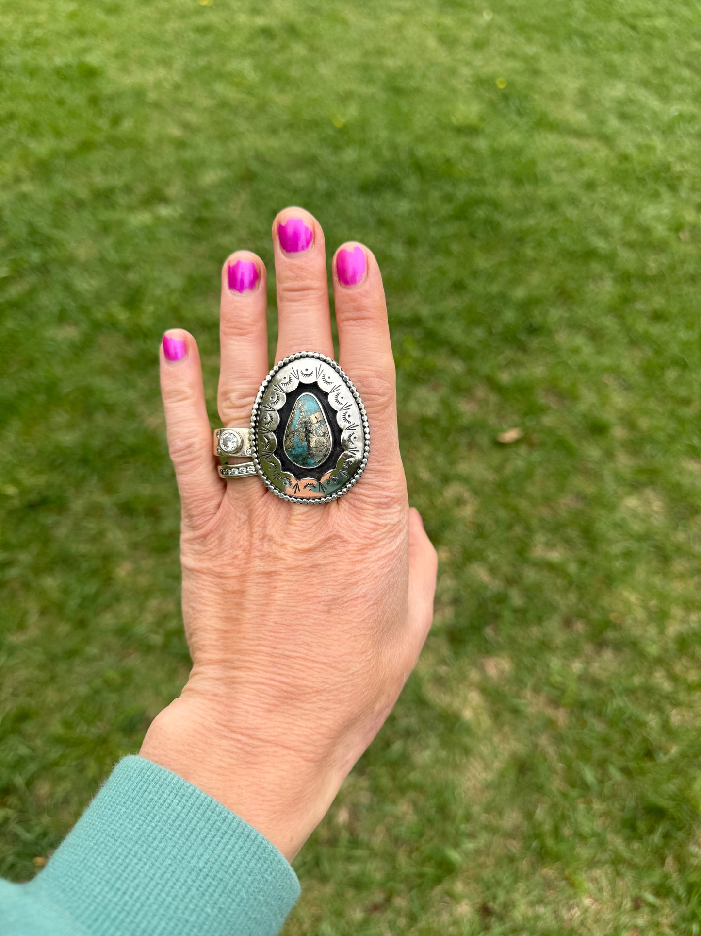Bluebird Turquoise Shadowbox Ring