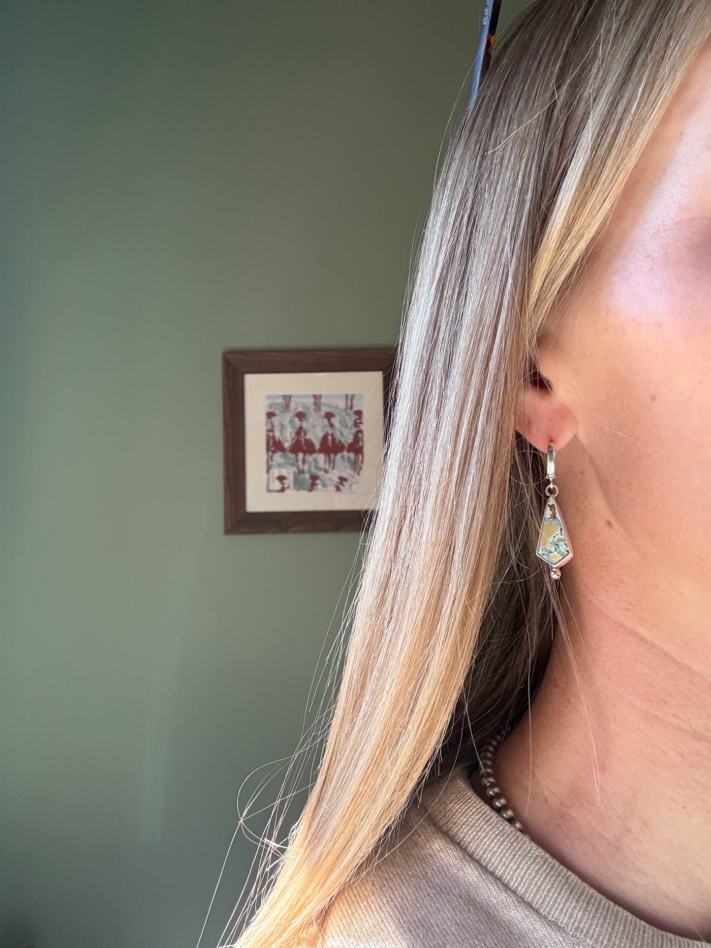 Hubei Turquoise Huggie Hoops